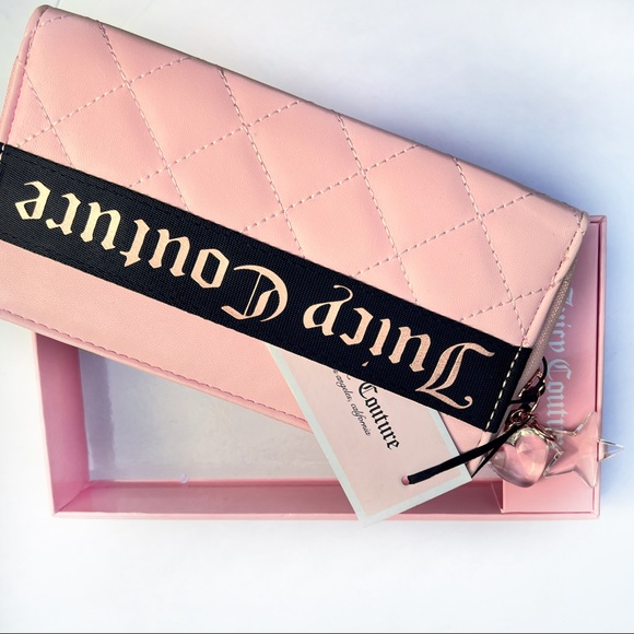 Juicy Couture Starburst Macaroon Pink Zip Around Wallet with Charms - Picture 4 of 12